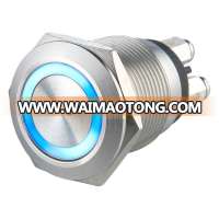 19mm Micro Trip 12V Ring Illumination Waterproof Pushbutton Switch